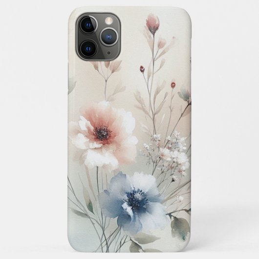 Classy Sophisticated Delicate Waterverf Flowers Case-Mate iPhone Case (Achterkant)