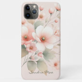 Classy Sophisticated Delicate Waterverf Flowers Case-Mate iPhone Case (Achterkant)