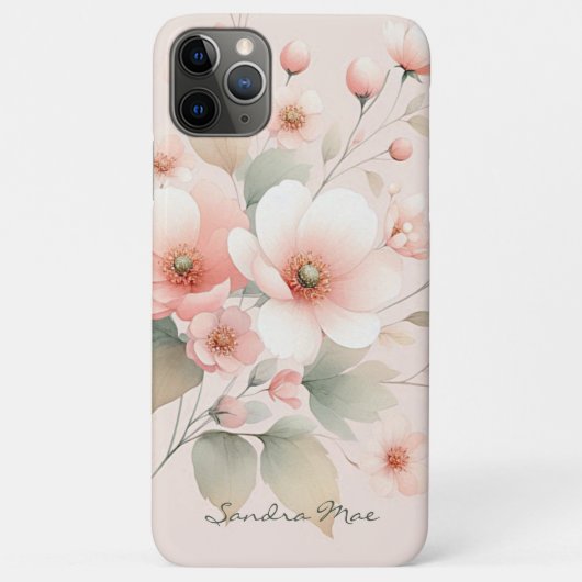 Classy Sophisticated Delicate Waterverf Flowers Case-Mate iPhone Case (Achterkant)