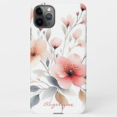 Classy Sophisticated Delicate Waterverf Flowers iPhone Hoesje (Achterkant)