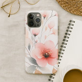 Classy Sophisticated Delicate Waterverf Flowers iPhone Hoesje