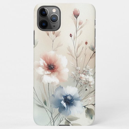 Classy Sophisticated Delicate Waterverf Flowers iPhone Hoesje (Achterkant)