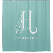 Classy Sophisticated Elegant Monogram H Aangepast Douchegordijn (Voorkant)