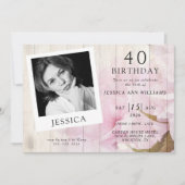 Classy Sophisticated Foto Vrouwelijke Verjaardag Kaart (Voorkant)