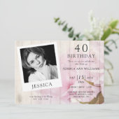 Classy Sophisticated Foto Vrouwelijke Verjaardag Kaart (Staand voorkant)