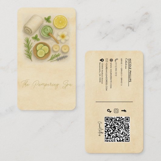 Classy Spa schoonheidstechnicus estheticus Visitekaartje (Voorkant / Achterkant)