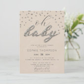 Classy Sparkle Glitter Gender Neutral Baby shower Kaart (Staand voorkant)