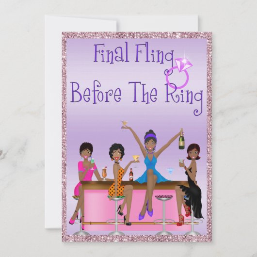 Classy Sparkles & Glitter Bachelorette Party Kaart (Voorkant)