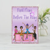 Classy Sparkles & Glitter Bachelorette Party Kaart (Staand voorkant)