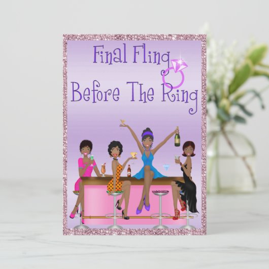 Classy Sparkles & Glitter Bachelorette Party Kaart (Staand voorkant)