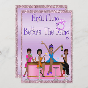 Classy Sparkles & Glitter Bachelorette Party Kaart