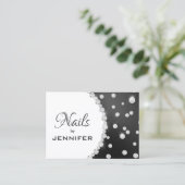Classy Sparkly Diamonds Elegant Black en white Visitekaartje (Staand voorkant)
