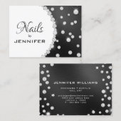 Classy Sparkly Diamonds Elegant Black en white Visitekaartje (Voorkant / Achterkant)