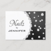 Classy Sparkly Diamonds Elegant Black en white Visitekaartje (Voorkant)