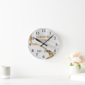 Classy Specialized Gold White Marble Kitchen Ronde Klok (Huis)