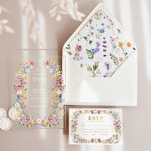 Classy Spring Floral Monogram Wedding Acryl Uitnodigingen