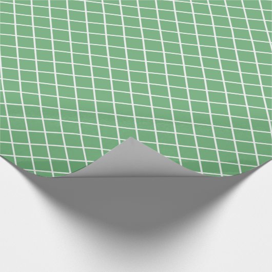 Classy Spring Mint Green White Check Pattern Cadeaupapier (Hoek)