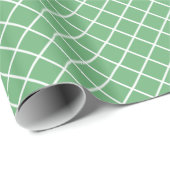 Classy Spring Mint Green White Check Pattern Cadeaupapier (Rol Hoek)