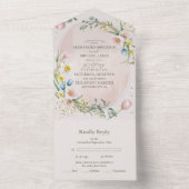 Classy Spring Wildflower Meadow Garden Wedding All In One Uitnodiging (Binnen)