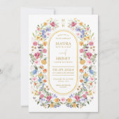 Classy Spring Wildflower Meadow Garden Wedding Kaart (Voorkant)