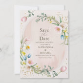 Classy Spring Wildflower Meadow Garden Wedding Save The Date (Voorkant)