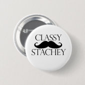 Classy Stache Mustache Ronde Button 5,7 Cm (Voorkant /achterkant)