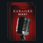 Classy Stage 30th Birthday Karaoke Night Party Kaart<br><div class="desc">Classy Stage Red Curtains 30th Birthday Karaoke Night Party Invitation</div>