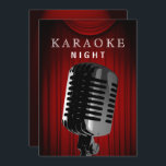 Classy Stage 30th Birthday Karaoke Night Party Kaart<br><div class="desc">Classy Stage Red Curtains 30th Birthday Karaoke Night Party Invitation</div>