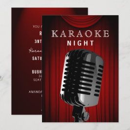 Classy Stage 30th Birthday Karaoke Night Party Kaart