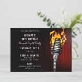 Classy Stage Microphone Adult Karaoke Party Kaart (Staand voorkant)