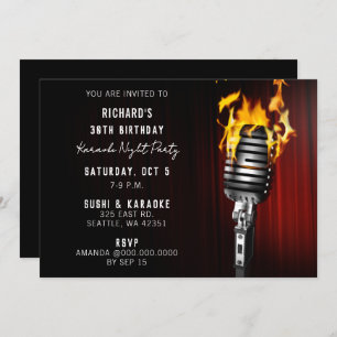 Classy Stage Microphone Adult Karaoke Party Kaart