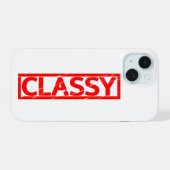 Classy Stamp iPhone 15 Case (Achterkant horizontaal)