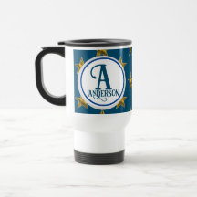 Classy Star Monogram Familienaam Letter Nautisch
