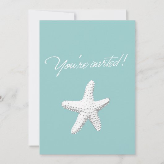 Classy Starfish Baby shower Invitation Kaart (Voorkant)