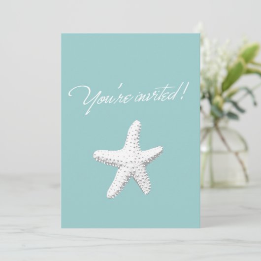 Classy Starfish Baby shower Invitation Kaart (Staand voorkant)