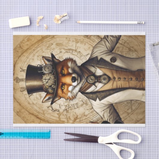 Classy Steampunk Fox Art Tissuepapier (Craft)
