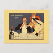 Classy  stijl uitnodiging voor het diner sjabloon (Voorkant)