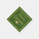 Classy Stijlvol Goud op Groen Afstudeerfeest Servet (Hoek)