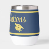 Classy stijlvol goud op Navy Graduation Caps (Achterkant)