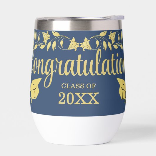 Classy stijlvol goud op Navy Graduation Caps Ivy (Links)