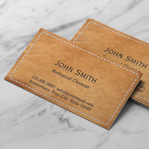 Classy Stitched Leather Biological Chemist Visitekaartje