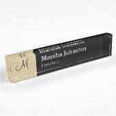 Classy Stone Look Modern Monogram Naambordje