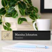 Classy Stone Look Modern Monogram Naambordje