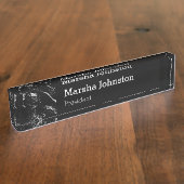 Classy Stone Marble Modern Naambordje (Zijkant)