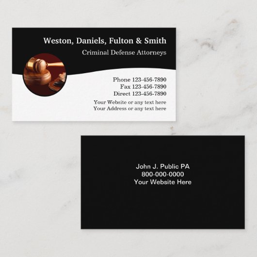 Classy Strafverdediging Law Group Visitekaartje (Voorkant / Achterkant)