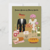 Classy Strawberry Romantic Noble Wedding Kaart (Voorkant)