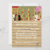 Classy Strawberry Romantic Noble Wedding Kaart (Achterkant)