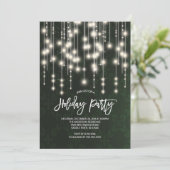 Classy Strings of Lights Kerstfeest Uitnodiging (Staand voorkant)