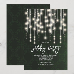 Classy Strings of Lights Kerstfeest Uitnodiging