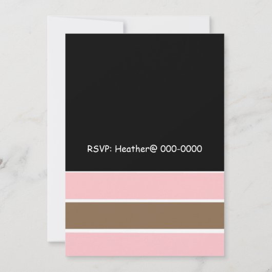 Classy Stripe Birthday Invitation Kaart (Achterkant)
